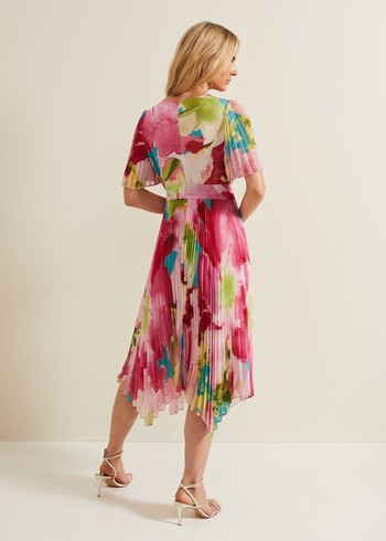 Phase Eight Kendall Floral Pleat Dress Multicolor Australia | OE6092481